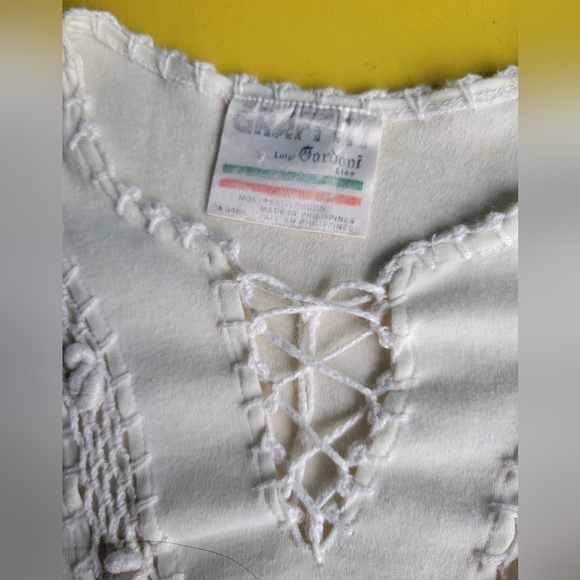 Vintage Laigi  Gordoni Graffiti White Short Sleeves Shirt Small - Picture 4 of 15